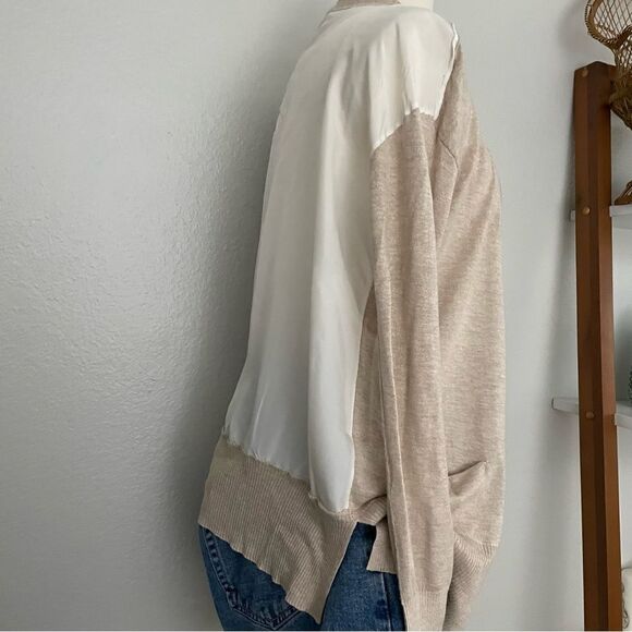 Silk Neutral Button Front Cardigan - Picture 4 of 6